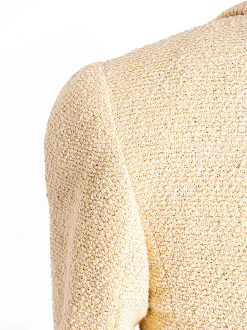 CHANEL CC Logo 90s Tweed Fitted Jacket Beige-designer resale