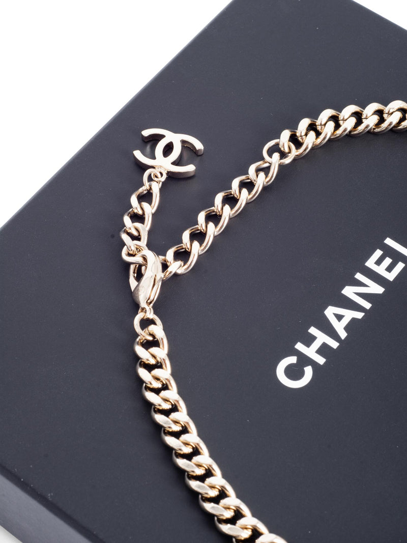 CHANEL CC Logo Chocker Necklace Gold-designer resale