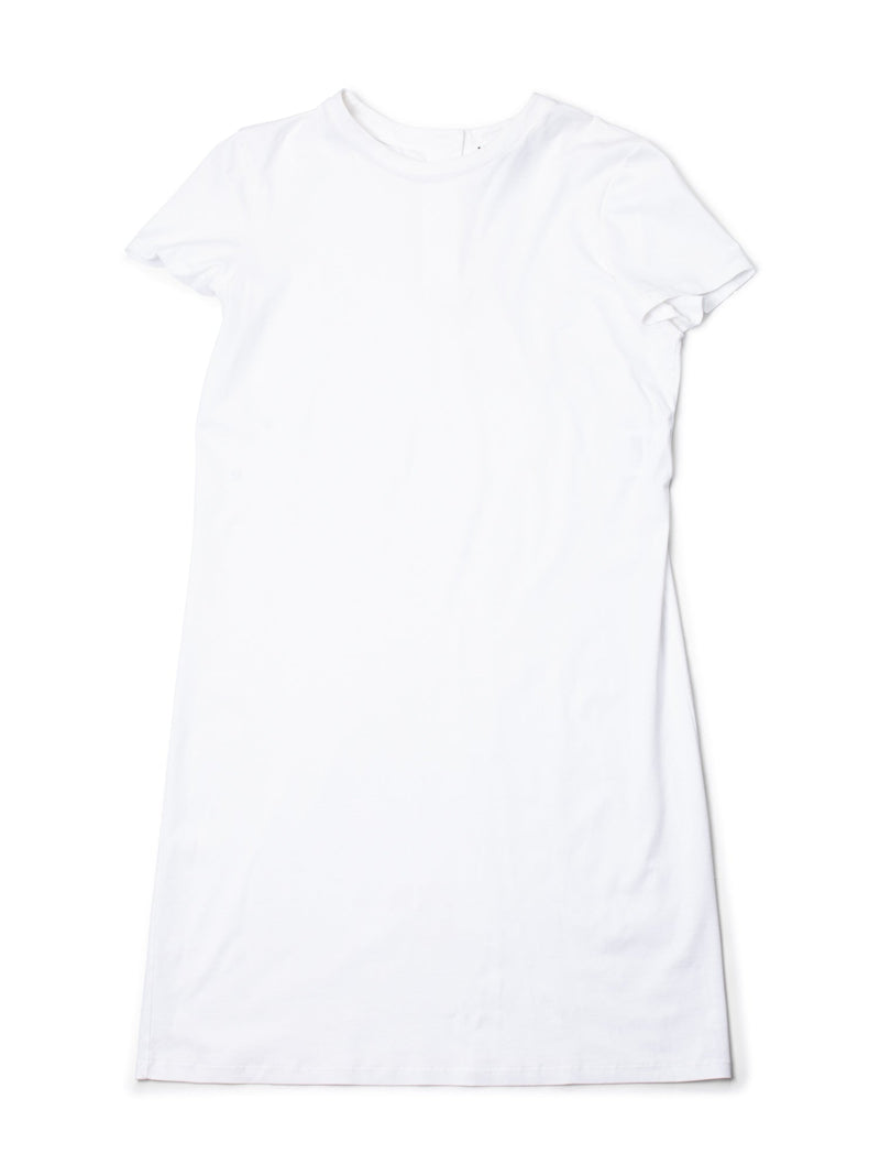 CHANEL CC Logo Cotton T-Shirt Dress White-designer resale