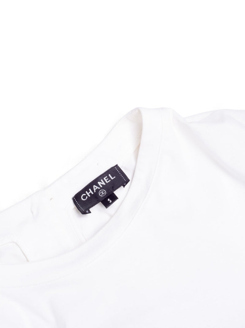 CHANEL CC Logo Cotton T-Shirt Dress White-designer resale