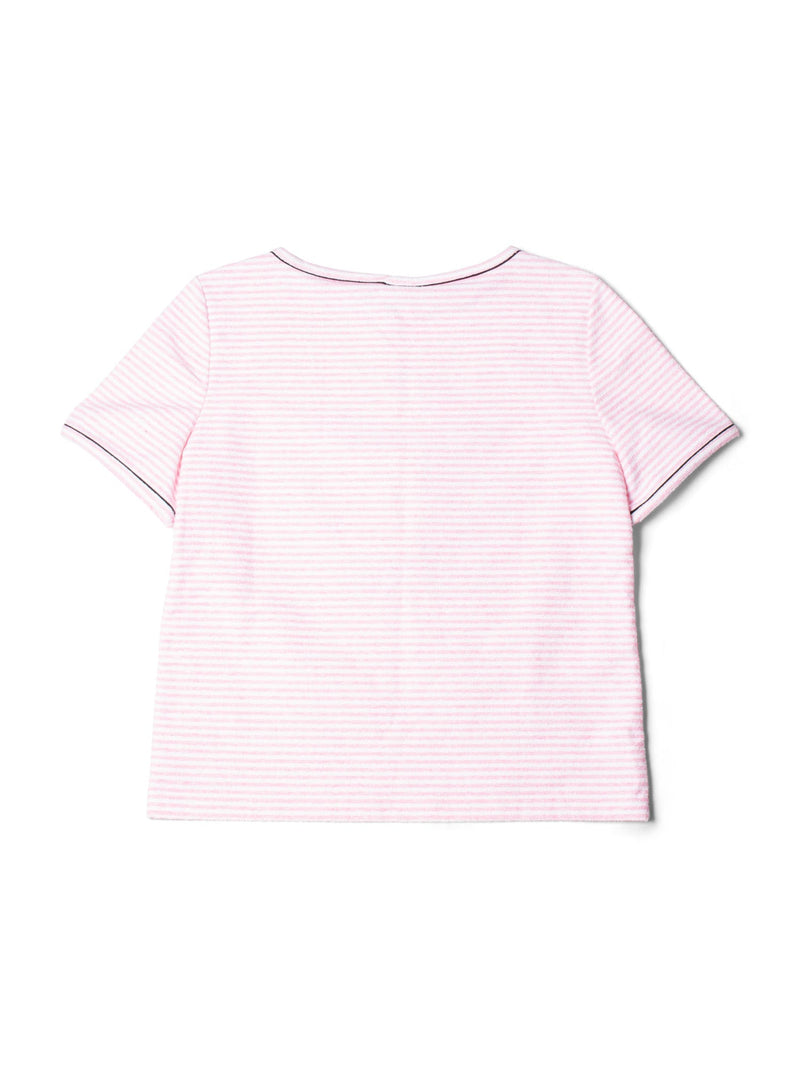 CHANEL CC Logo Cotton Terrycloth La Pausa T-Shirt Unisex Pink-designer resale