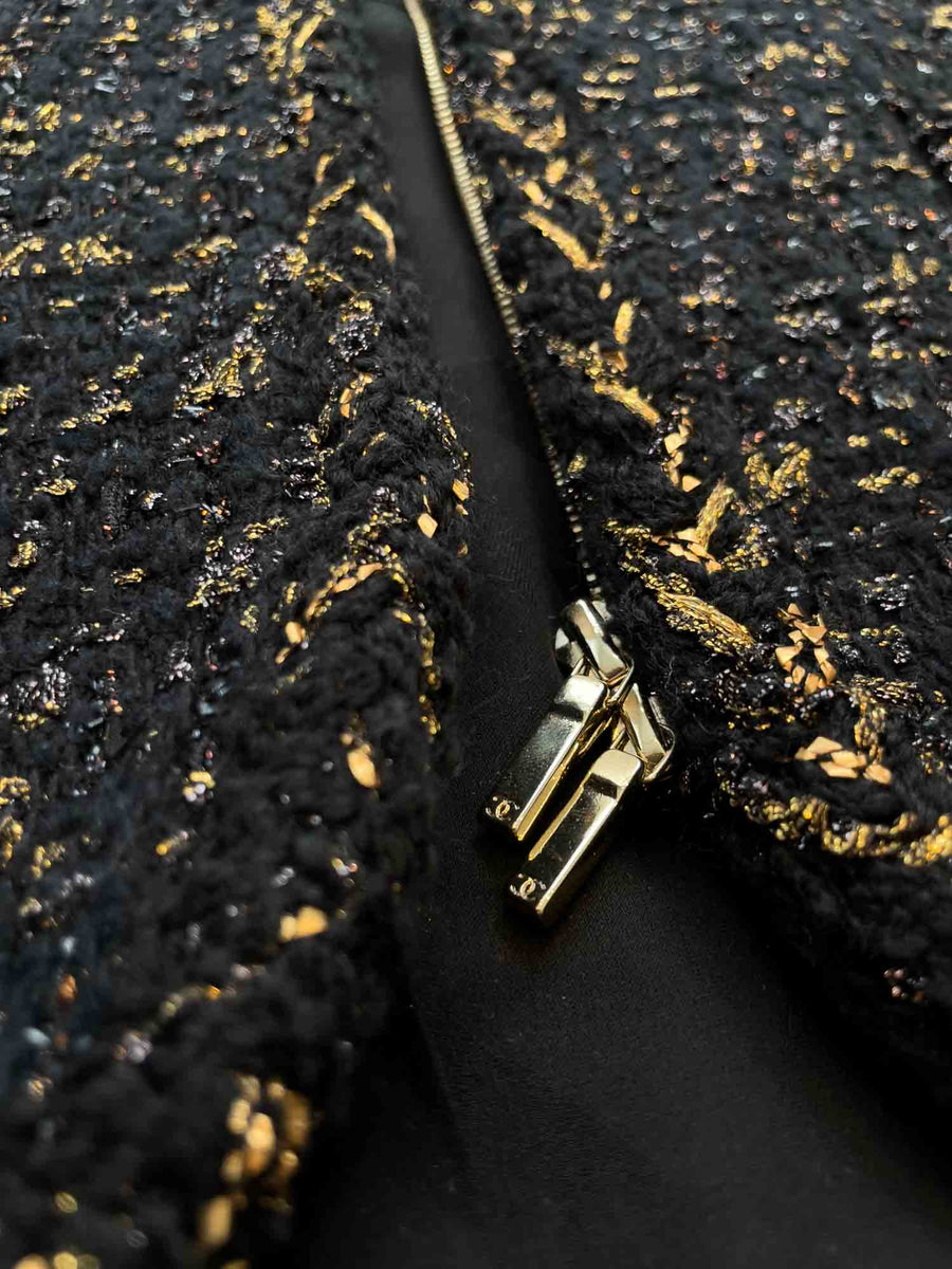 CHANEL CC Logo Lesage Tweed Fringe Jacket Purple main image 1