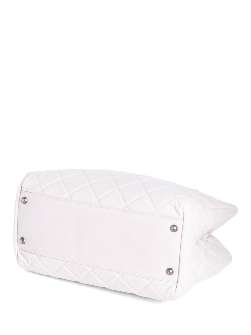 CHANEL CC Logo Quilted Leather Grand Shopper Bag Light Taupe-designer resale