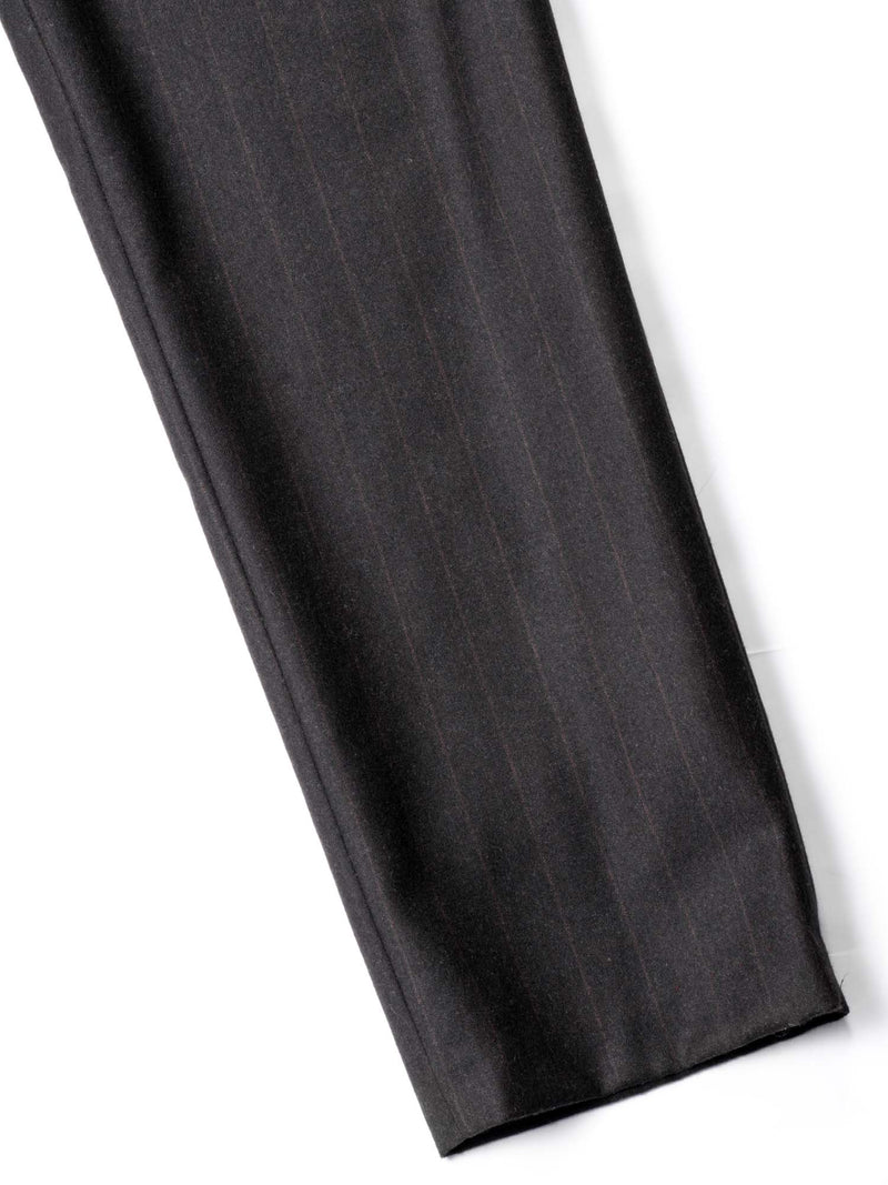 CHANEL CC Logo Wool Cashmere High Waisted Pants Brown-designer resale