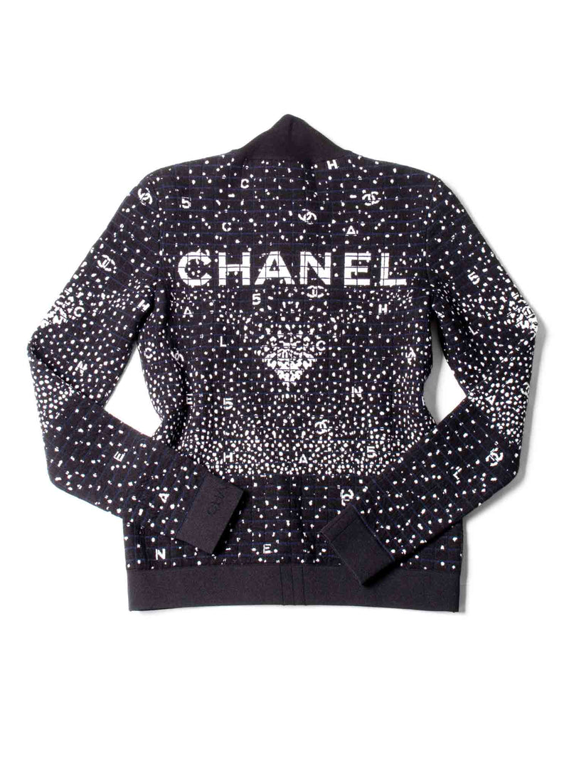 CHANEL CC Logo Wool N5 Sweater Black White-designer resale