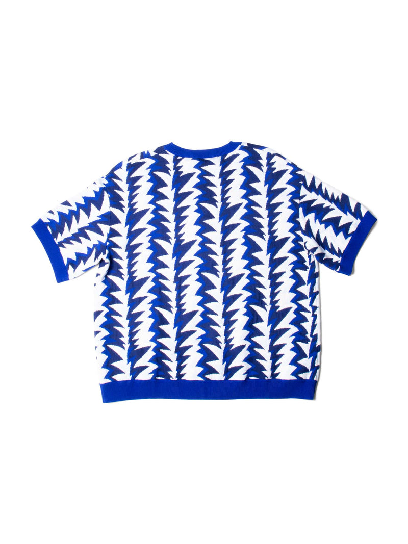 CHANEL Cashmere Blend Abstract Oversized Sweater Blue White-designer resale