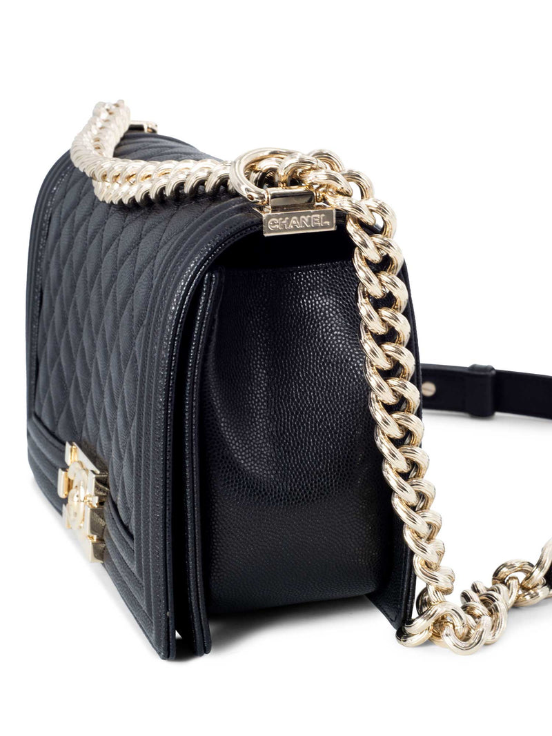 CHANEL Caviar Quilted Medium Boy Flap Bag Black-designer resale