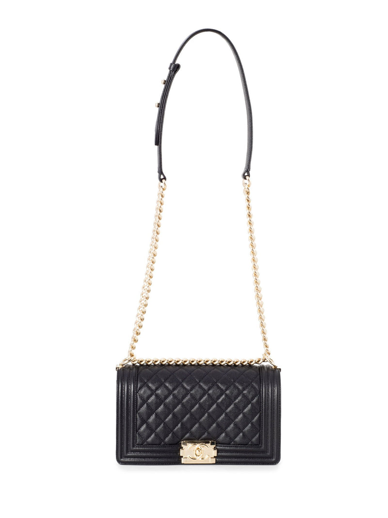 CHANEL Caviar Quilted Medium Boy Flap Bag Black-designer resale