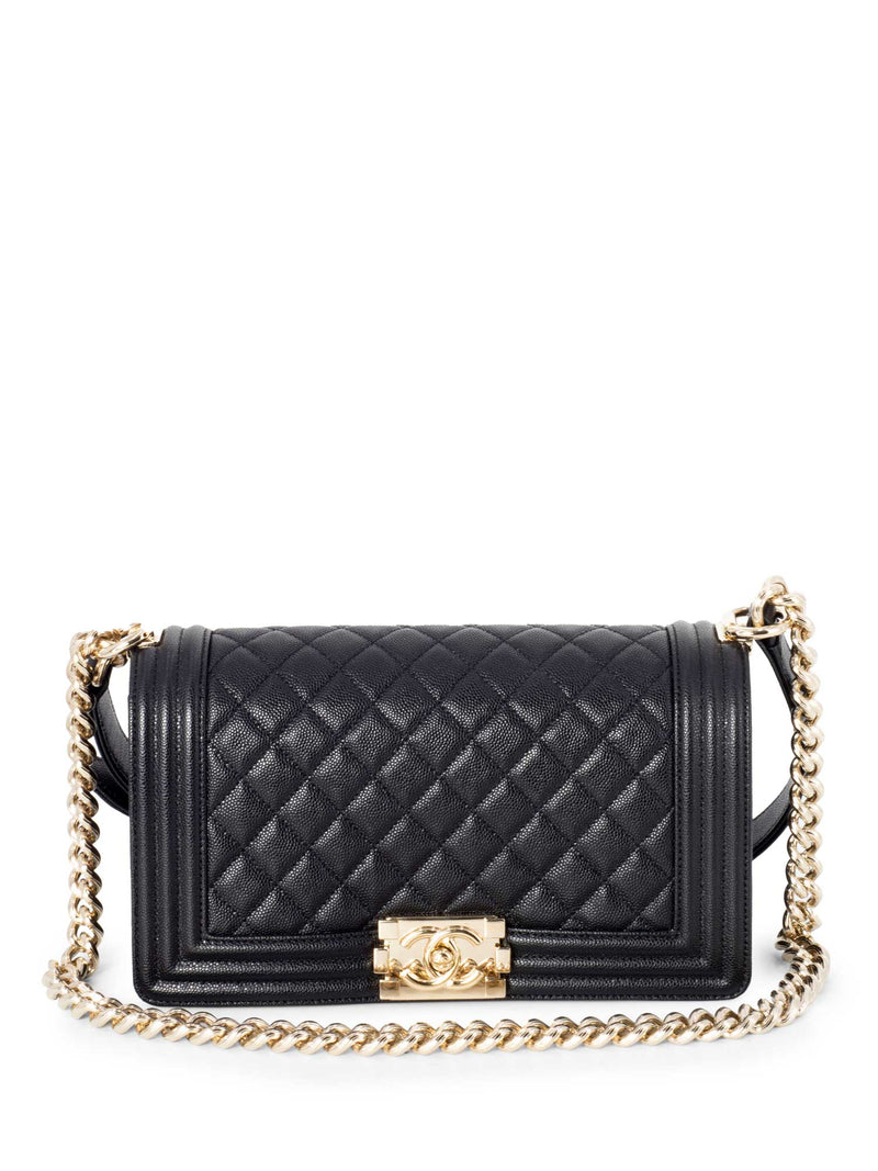 CHANEL Caviar Quilted Medium Boy Flap Bag Black-designer resale