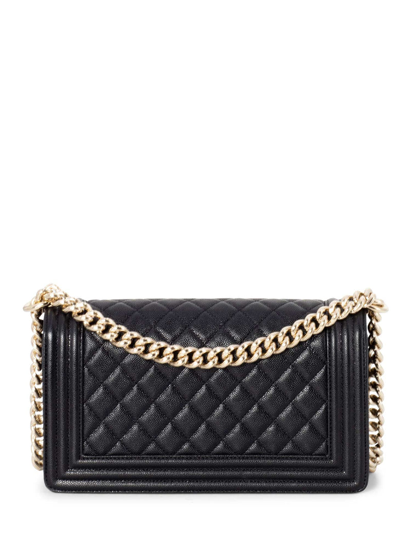 CHANEL Caviar Quilted Medium Boy Flap Bag Black-designer resale