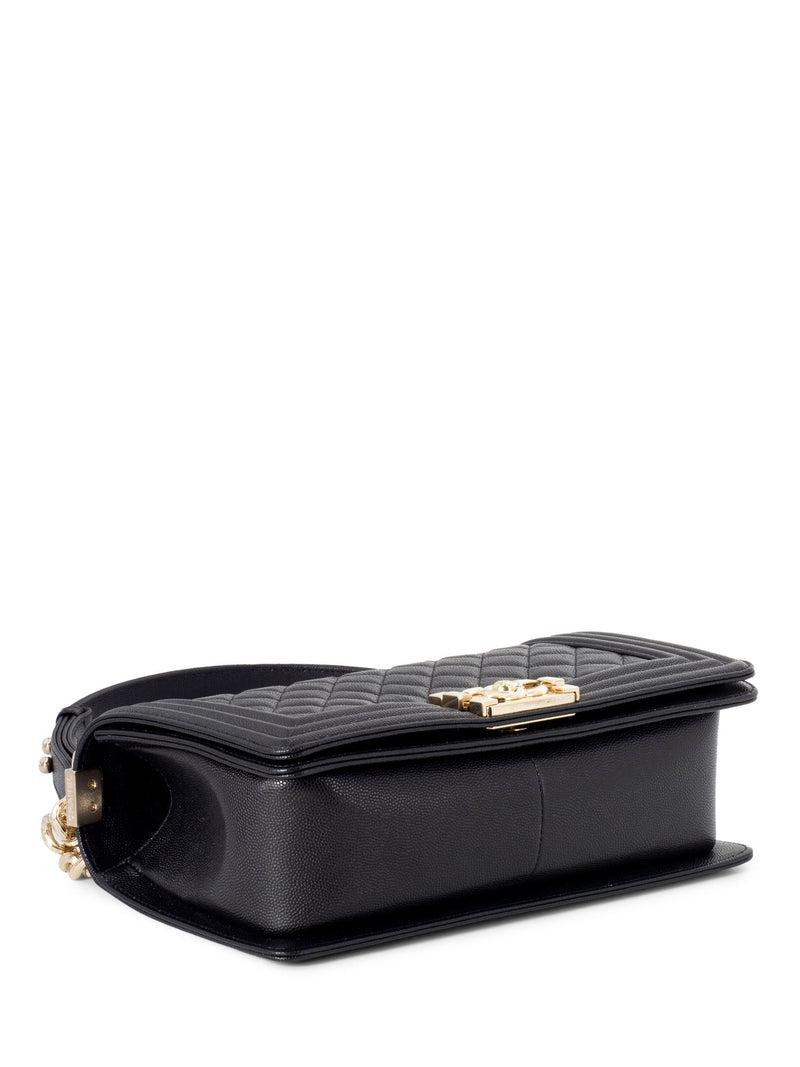 CHANEL Caviar Quilted Medium Boy Flap Bag Black-designer resale