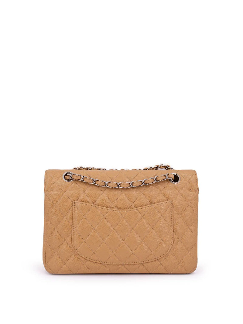 CHANEL Caviar Quilted Medium Double Flap Bag Beige-designer resale