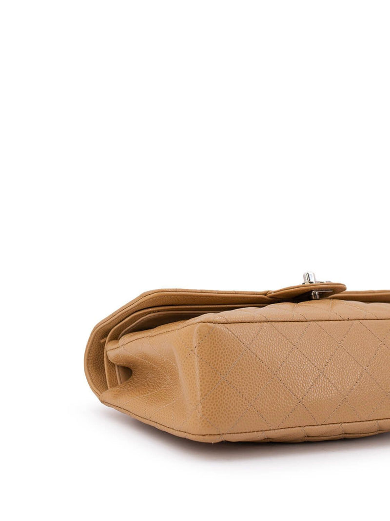 CHANEL Caviar Quilted Medium Double Flap Bag Beige-designer resale