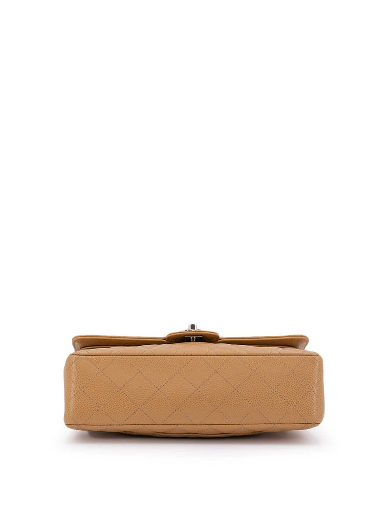 CHANEL Caviar Quilted Medium Double Flap Bag Beige-designer resale