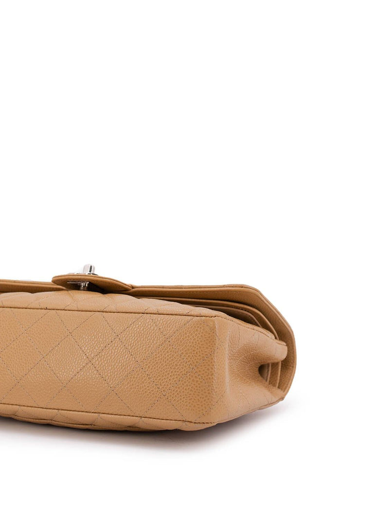 CHANEL Caviar Quilted Medium Double Flap Bag Beige-designer resale