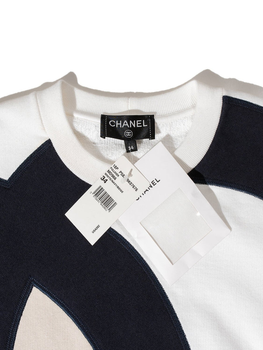 CHANEL ロゴトレーナー ホワイト/ネイビー 楽天市場】[USED/中古]CHANEL シャネル スウェット トレーナー