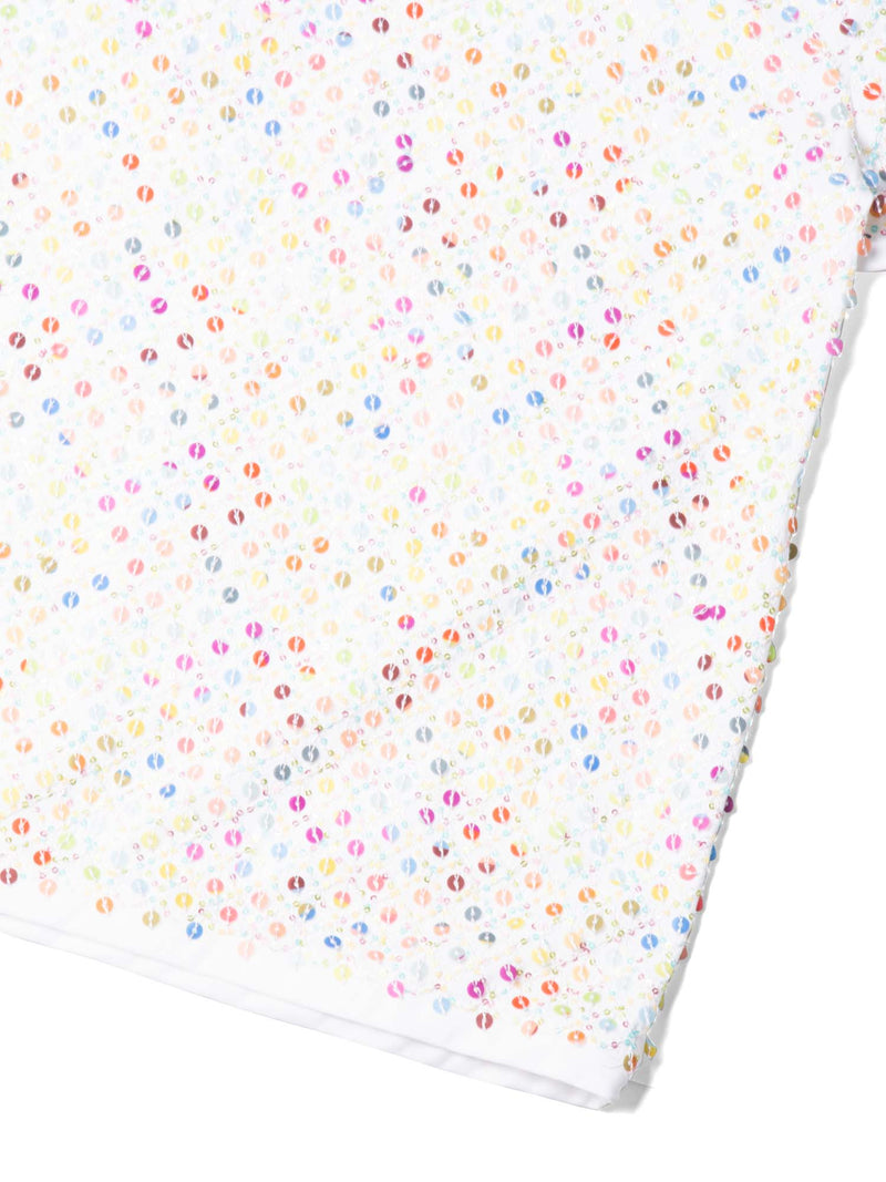 CHANEL Cotton Sequin CC Logo La Pausa Top White-designer resale