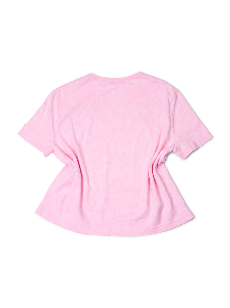 CHANEL Logo Cotton Embroidered Tie-Dye T-Shirt Pink-designer resale