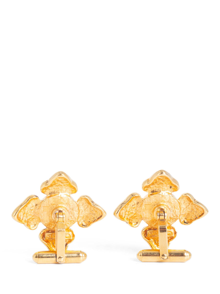 CHANEL Pearl Gripoix Cufflinks Gold