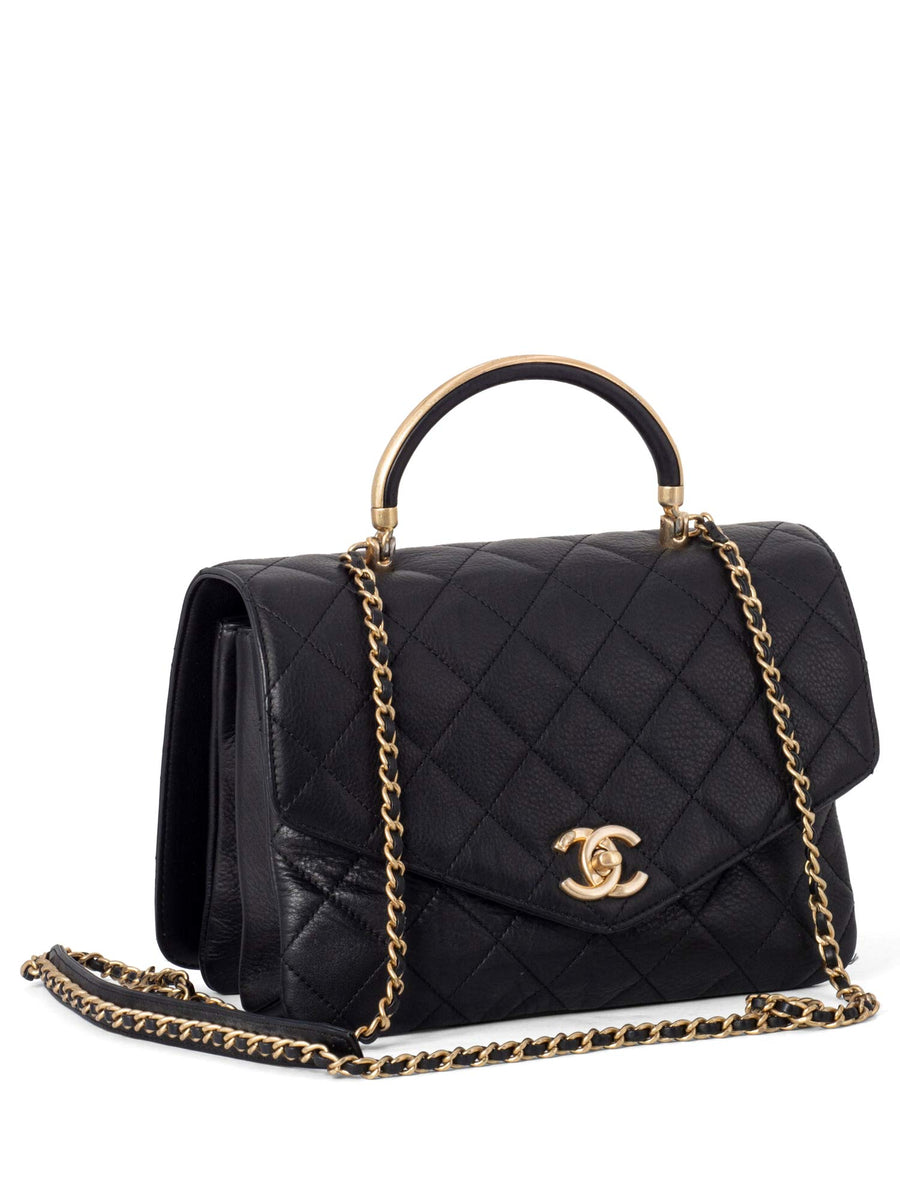 Chanel flap bag hotsell with top handle 2019