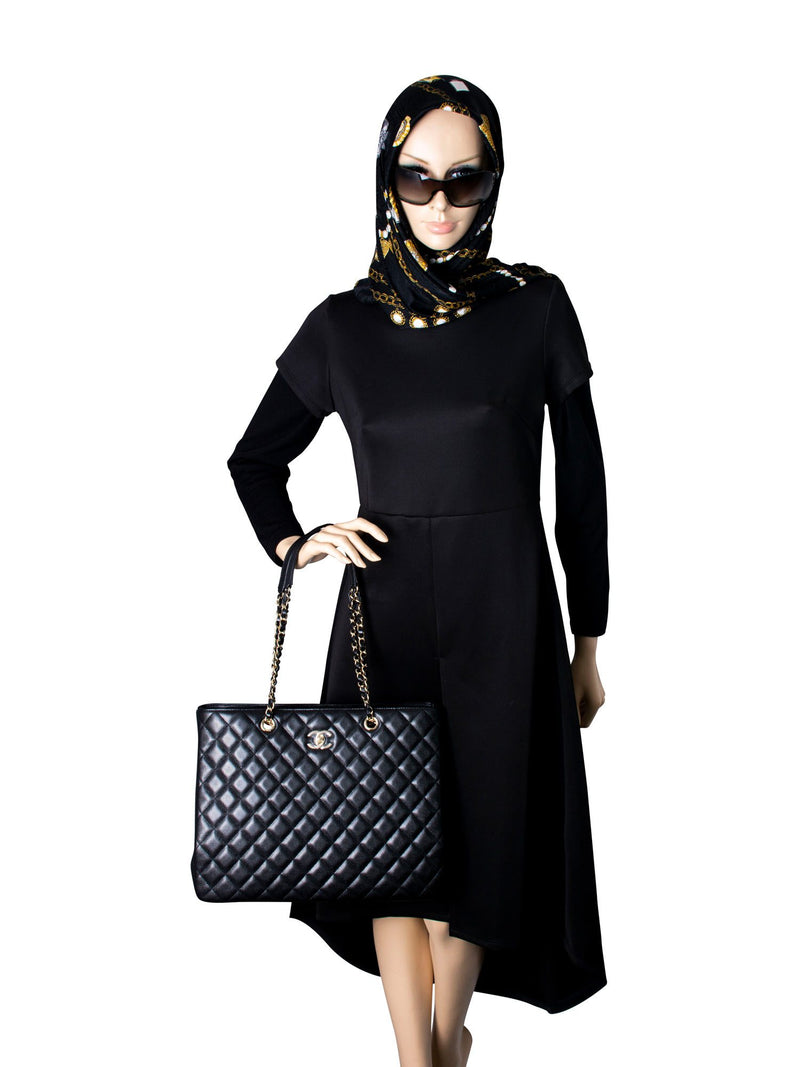 CHANEL Quilted Caviar Large Shopper Bag Black-designer resale
