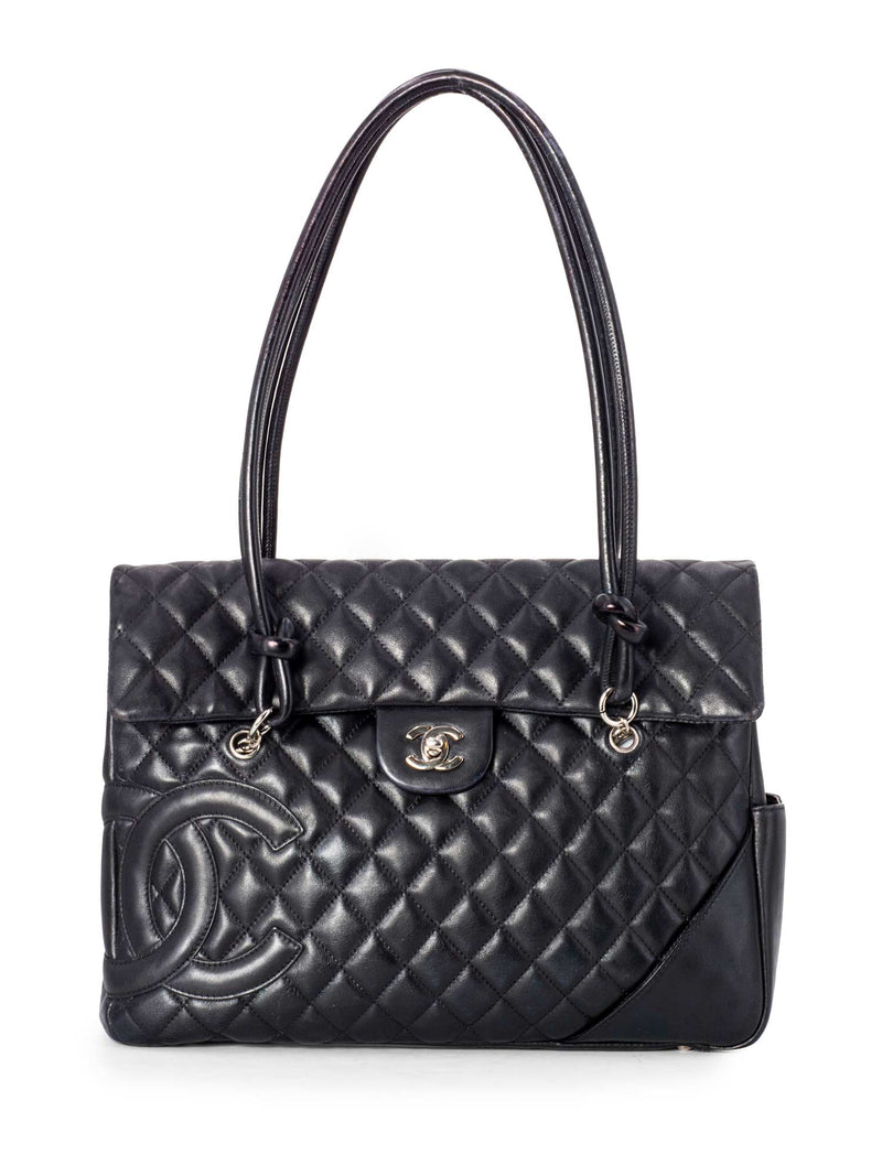 CHANEL Quilted Leather CC Flap Maxi Bag Black-designer resale