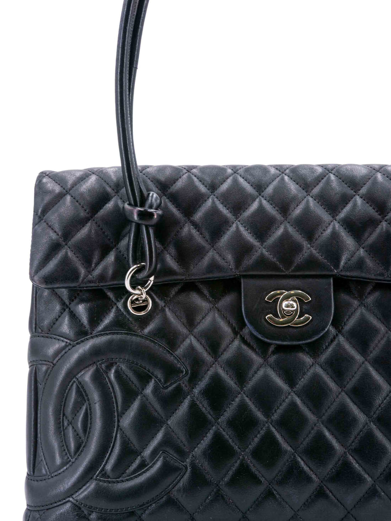 CHANEL Quilted Leather CC Flap Maxi Bag Black-designer resale