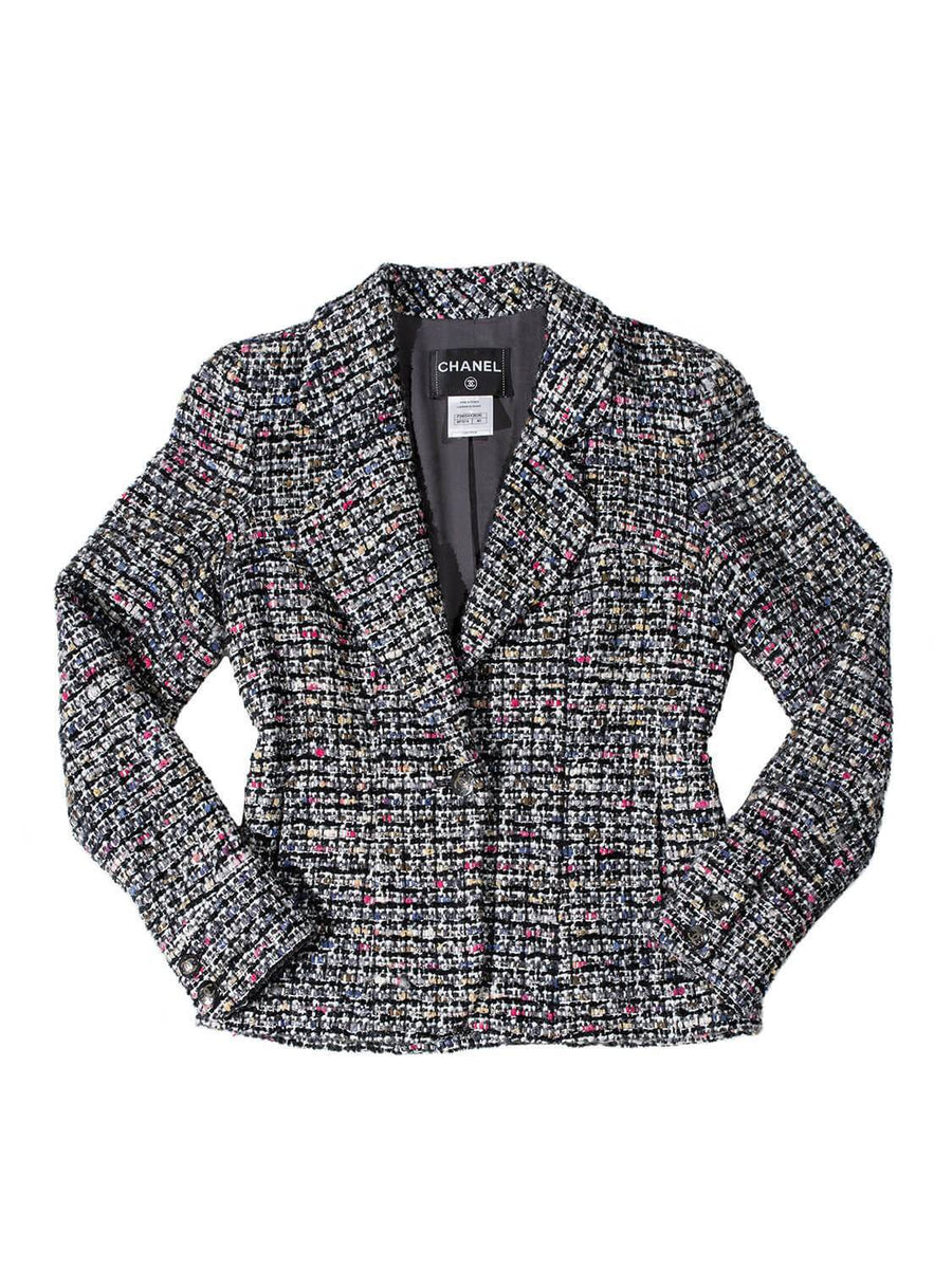 CHANEL Tweed Fitted Jacket Multicolor