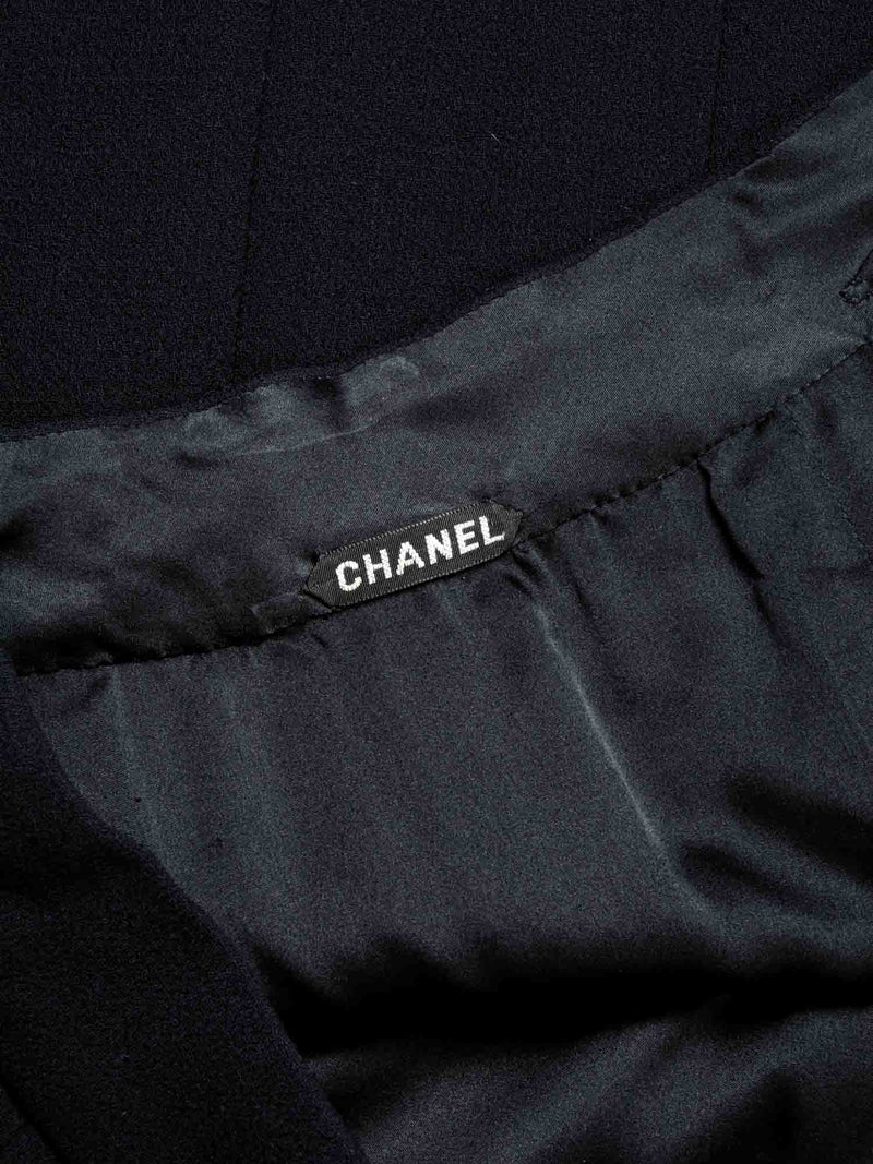CHANEL Vintage Haute Couture Tweed Skirt Black-designer resale
