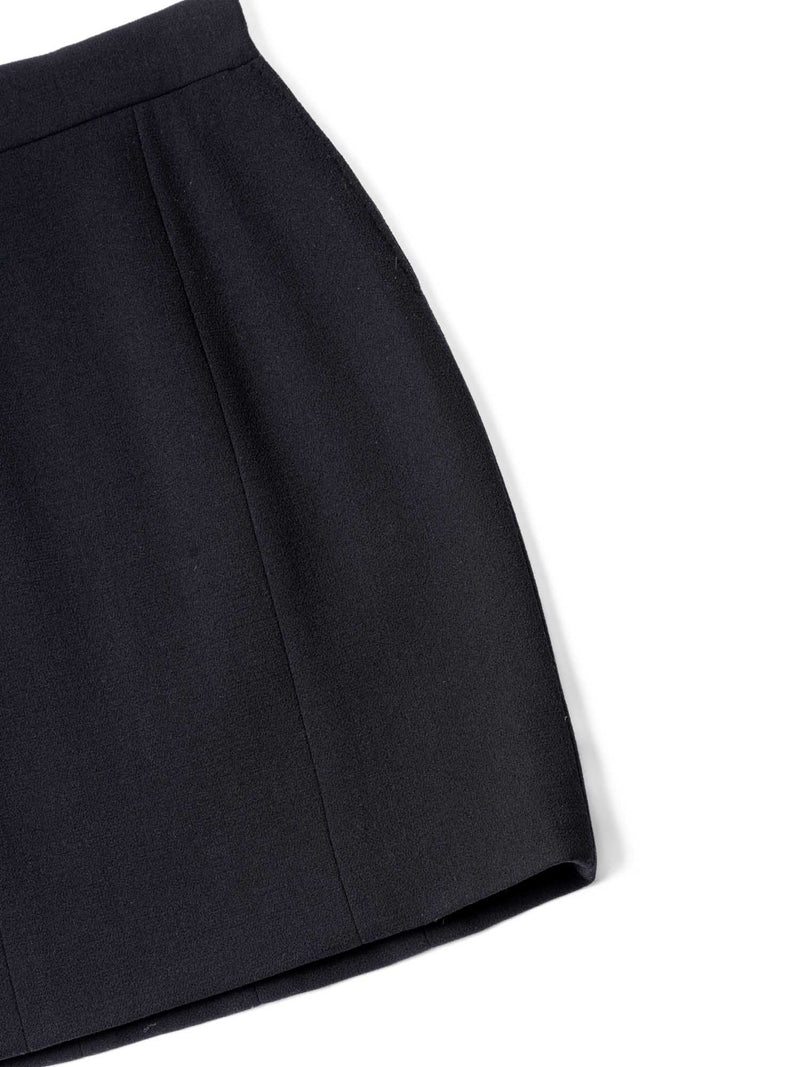 CHANEL Vintage Haute Couture Tweed Skirt Black-designer resale