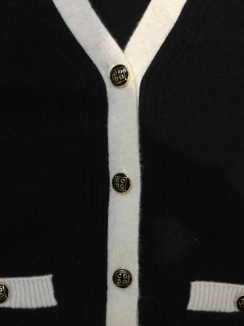 CODO Cashmere Cardigan Black White-designer resale