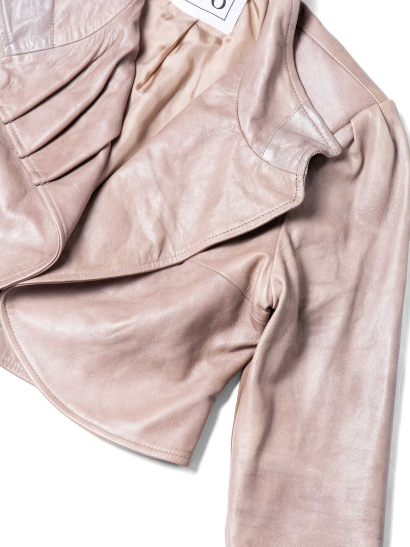 CODO Leather Cropped Bolero Jacket Taupe-designer resale
