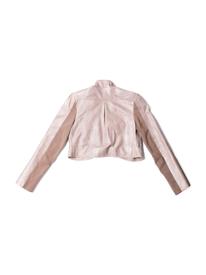 CODO Leather Cropped Bolero Jacket Taupe-designer resale