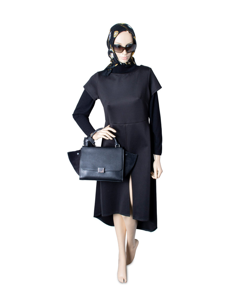 Celine Drummed Leather Mini Trapeze Bag Black-designer resale