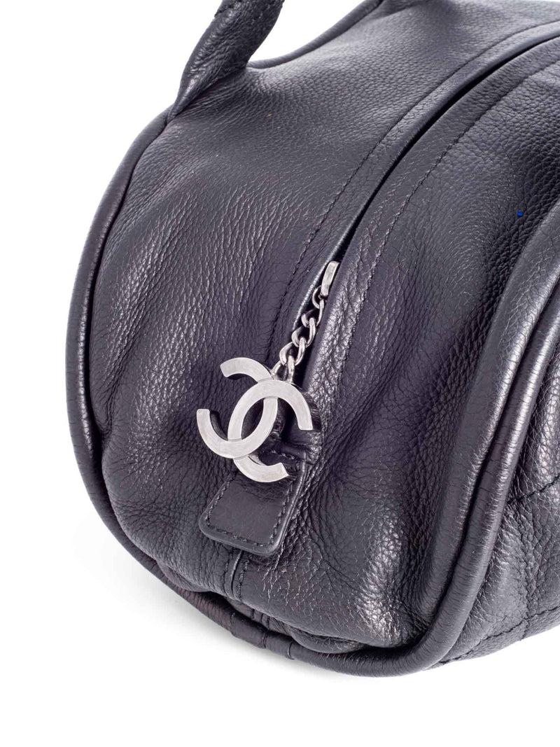 Chanel CC Logo Quilted Caviar Leather Bag Black-designer resale