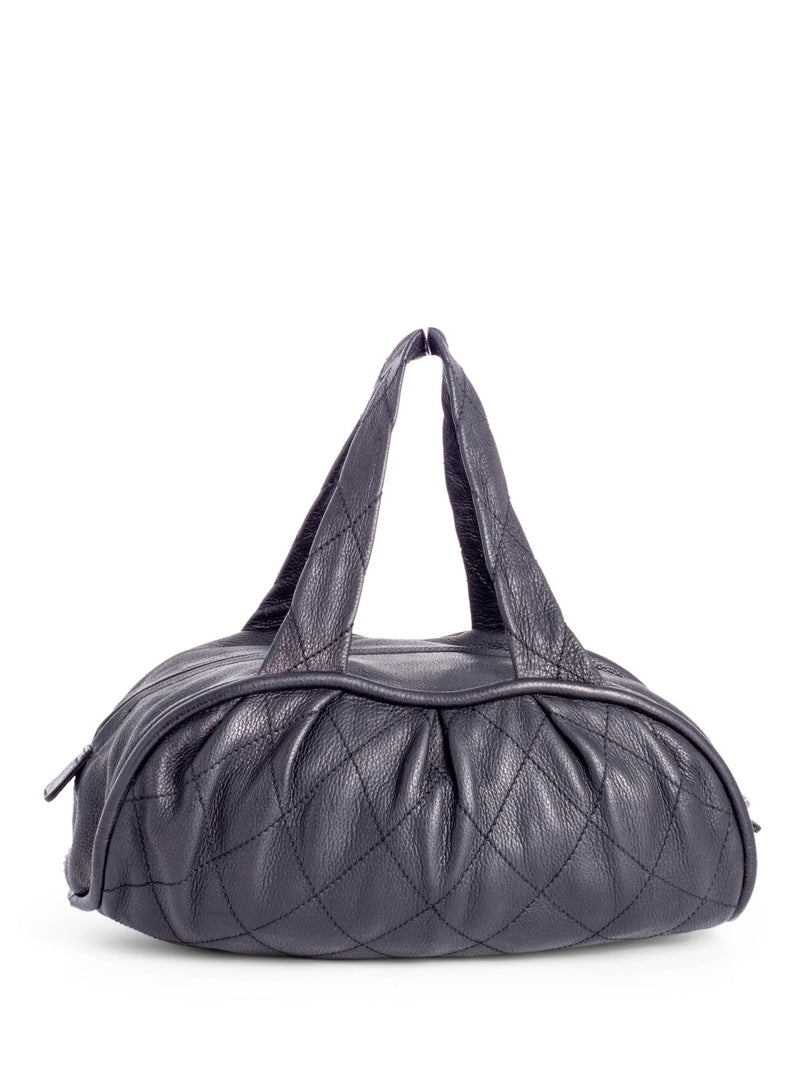 Chanel CC Logo Quilted Caviar Leather Bag Black-designer resale