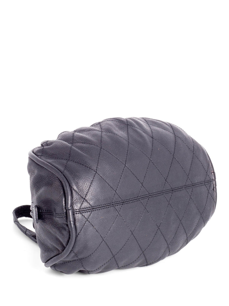 Chanel CC Logo Quilted Caviar Leather Bag Black-designer resale