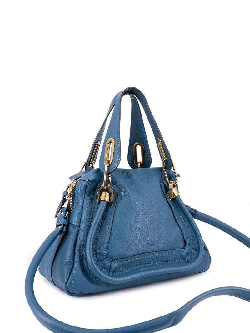 Chloe Calfskin Small Paraty Bag Blue-designer resale