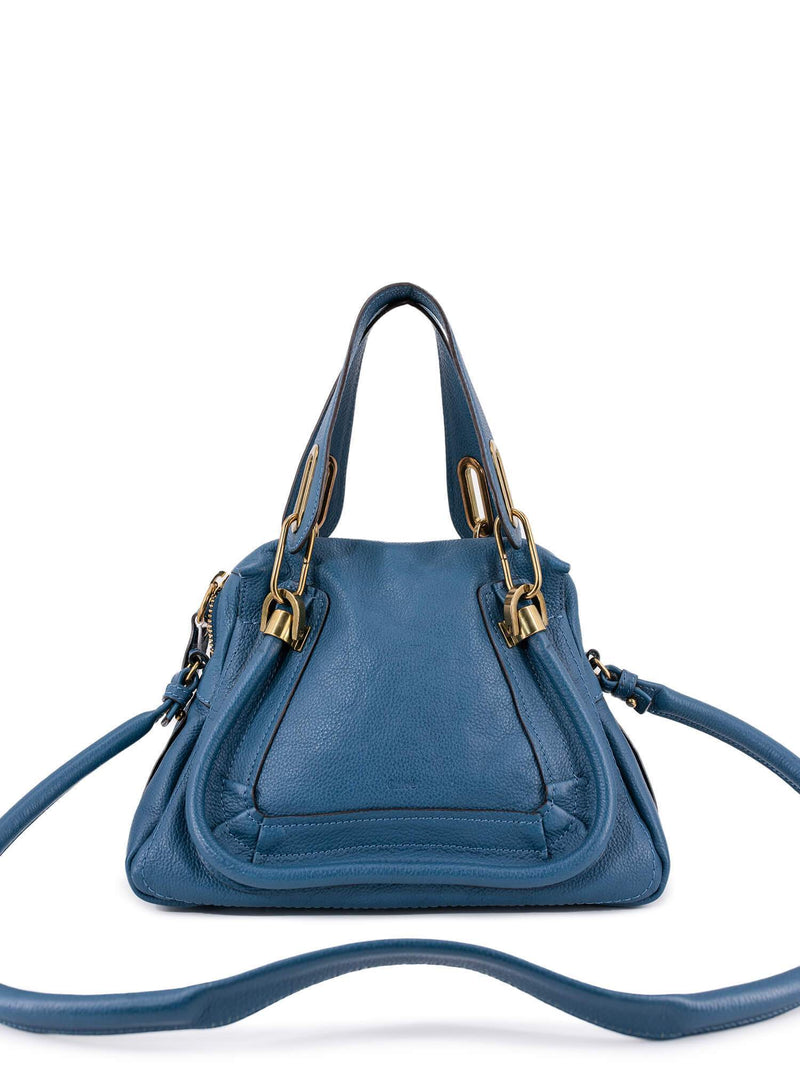 Chloe Calfskin Small Paraty Bag Blue-designer resale