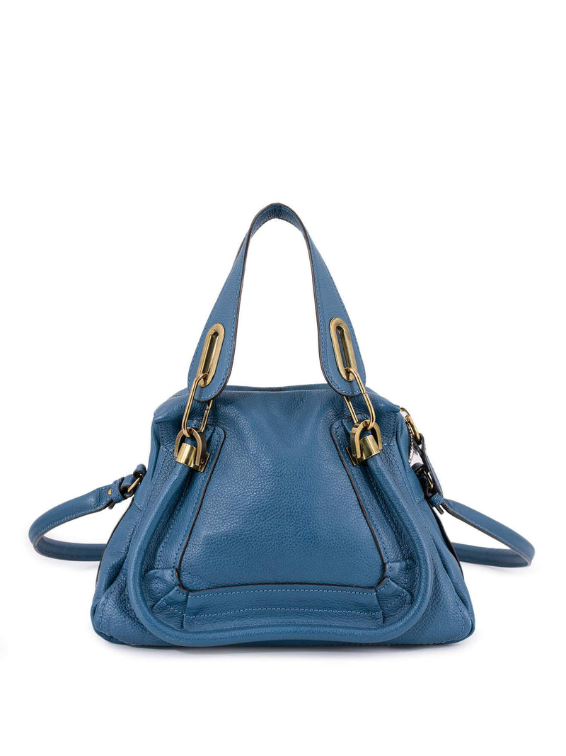 Chloe Calfskin Small Paraty Bag Blue-designer resale