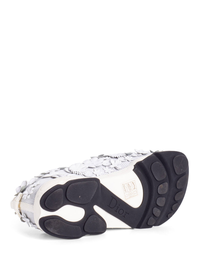 Christian Dior Leather Perforated Floral Fusion Sneakers White-designer resale