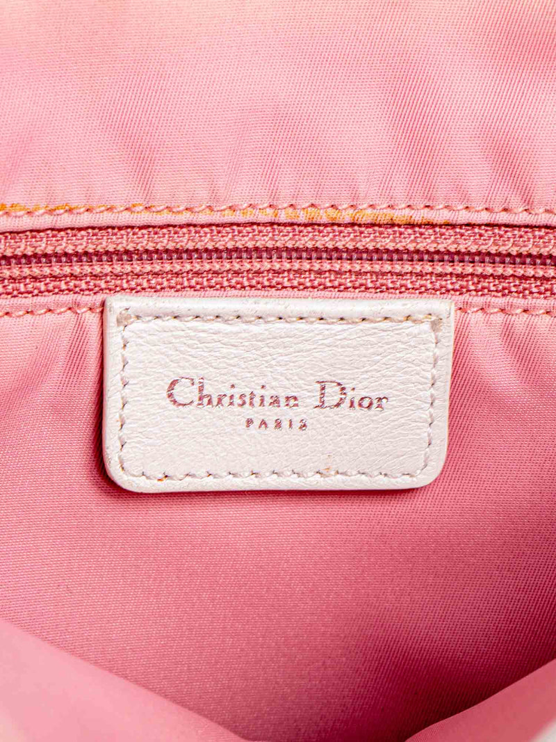 Christian Dior Oblique Canvas Leather Shopper Bag Pink White-designer resale