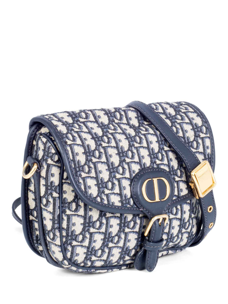 Christian Dior Oblique Jacquard Bobby Bag Blue-designer resale
