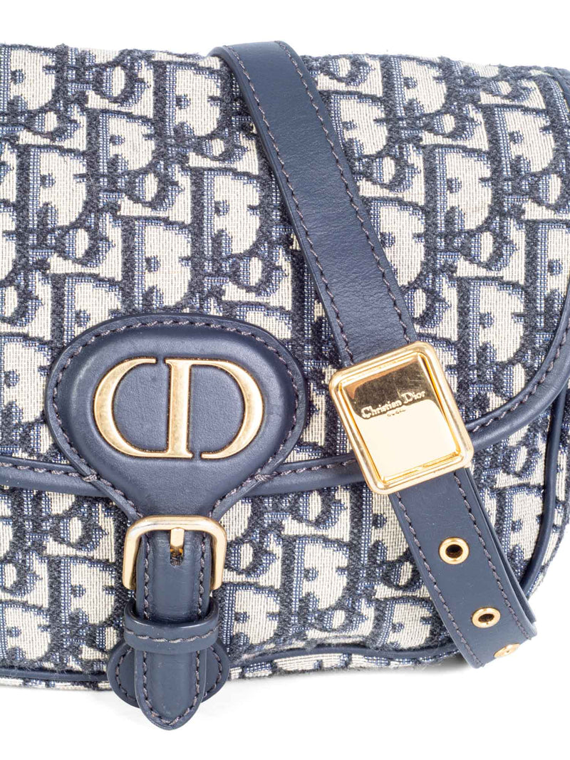 Christian Dior Oblique Jacquard Bobby Bag Blue-designer resale