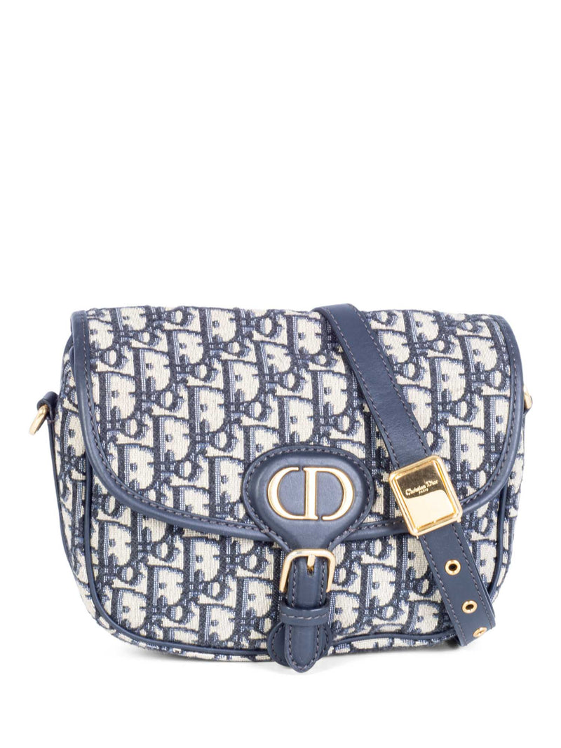 Christian Dior Oblique Jacquard Bobby Bag Blue-designer resale