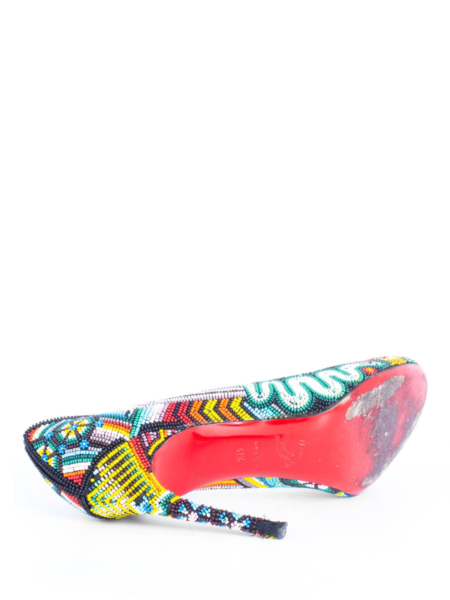 Christian Louboutin Beaded Round Toe Pumps Multicolor - Main Image