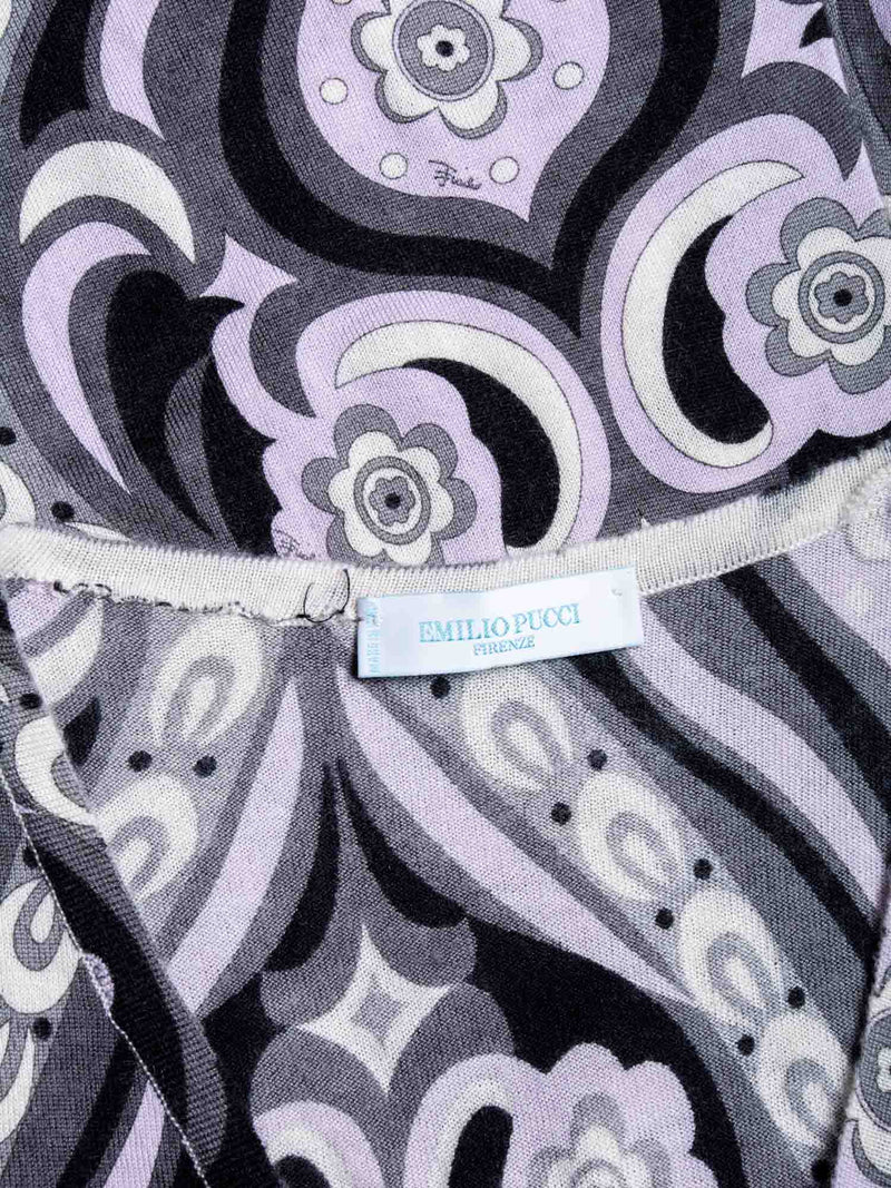 Emilio Pucci Cashmere House Print Sweater Black Purple-designer resale