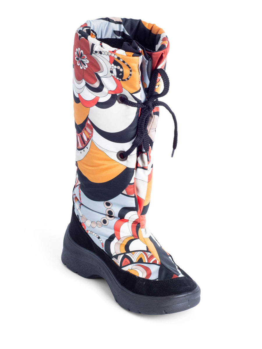 Emilio Pucci Laced Down Snow Boots Multicolor