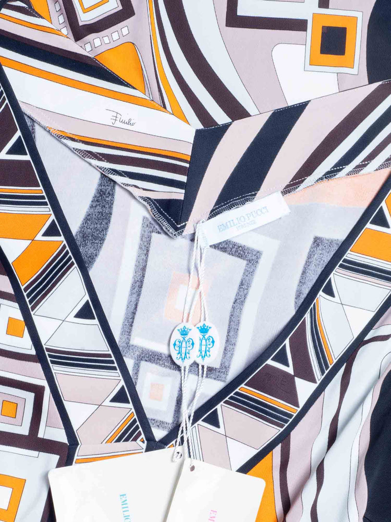 Emilio Pucci Signature Silk Midi Dress Multicolor-designer resale