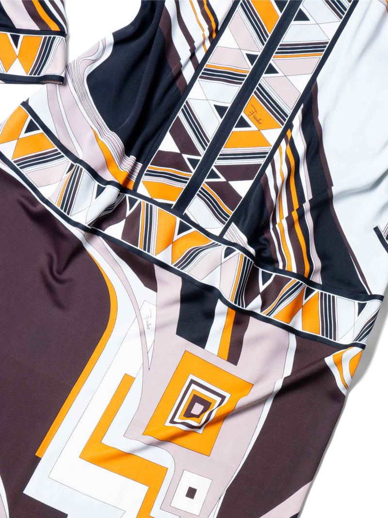 Emilio Pucci Signature Silk Midi Dress Multicolor-designer resale